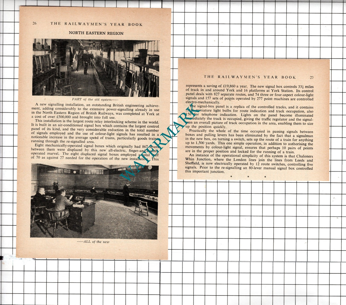York Railway Signal Box Upgrade   - 1953 Small Article