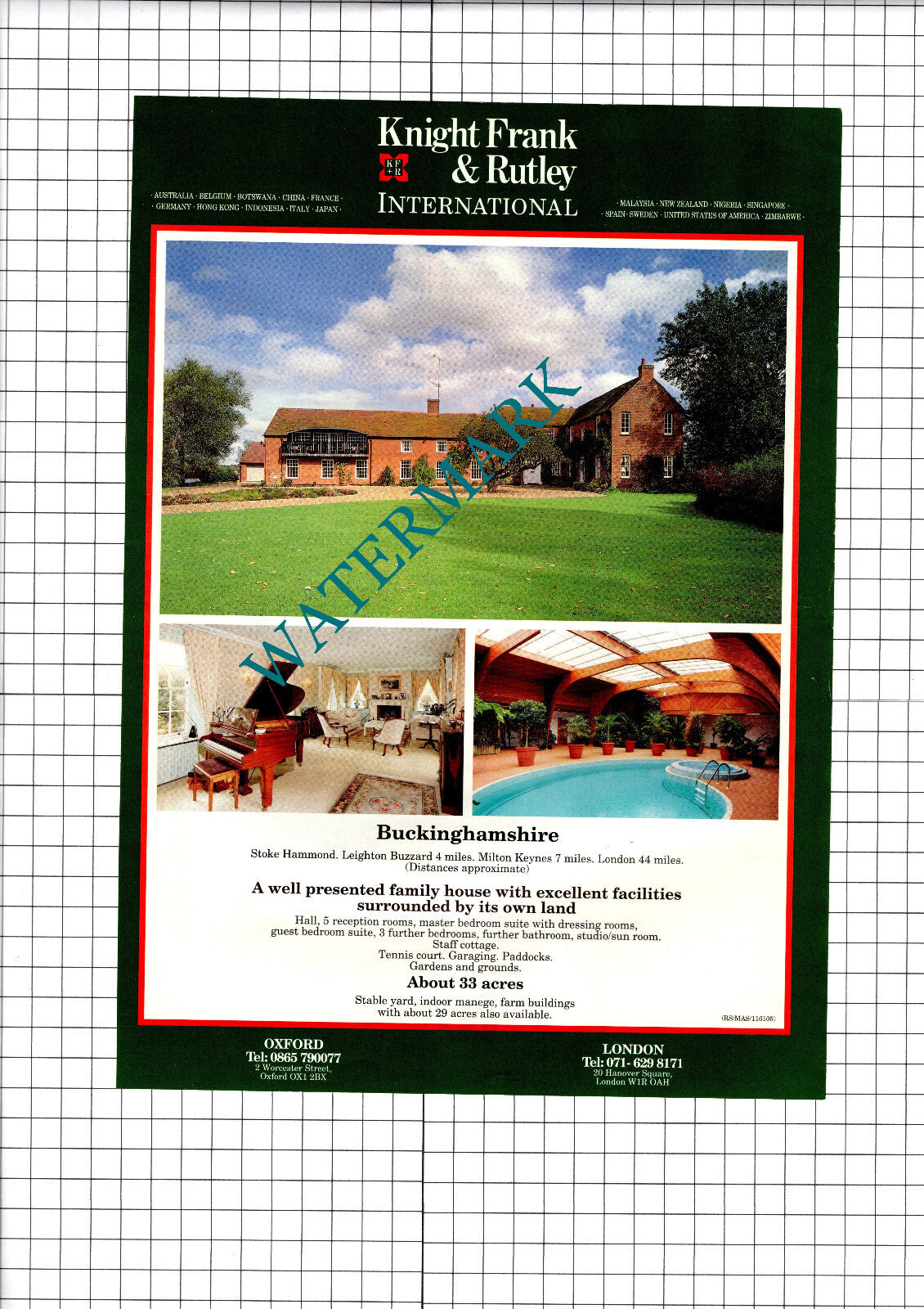 Stoke Hammond Buckinghamshire House Sale Advert - 1994 Clipping / Print