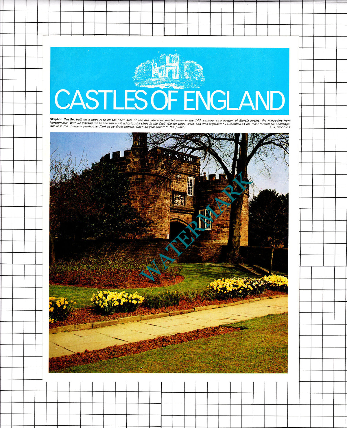 Skipton Castle Yorkshire  - 1976 Clipping / Print