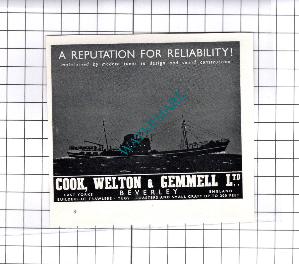 Thomas Walker & Son Birmingham / Cook Welton & Gemmell Beverley - c.1947 Advert