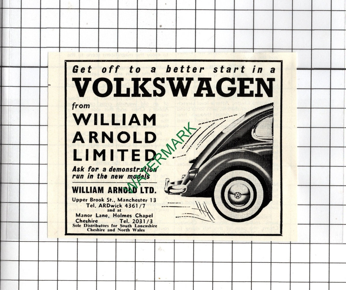 William Arnold Ltd Manchester - 1966 Small Advert