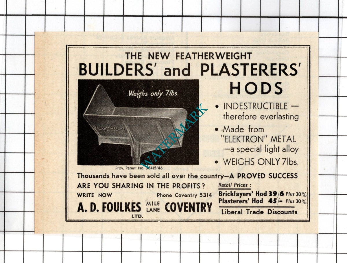 A D Foulkes Ltd Coventry - 1954 Small Advert
