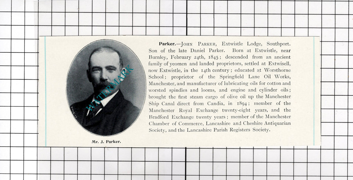 John Parker Extwisle Lodge Southport / William Giles Ponter - c.1900 Cutting