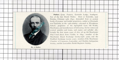 John Parker Extwisle Lodge Southport / William Giles Ponter - c.1900 Cutting