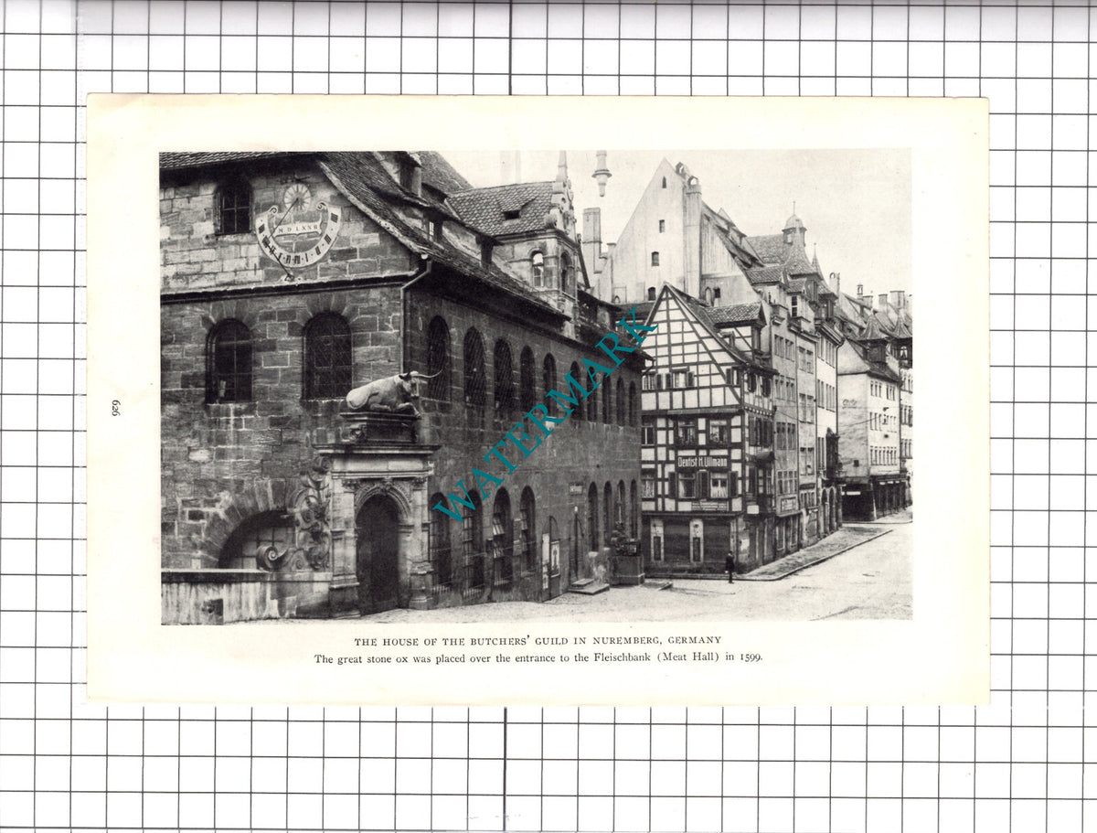 Nuremberg Germany House Of The Butcher's Guild - 1925 Clipping / Print