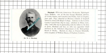 Stephen Nelson Braithwaite Kendal / William Athelstan Blaxland - c.1905 Clipping