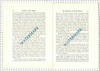 His Eminence Cardinal Bourne   - c.1920 Print / Article