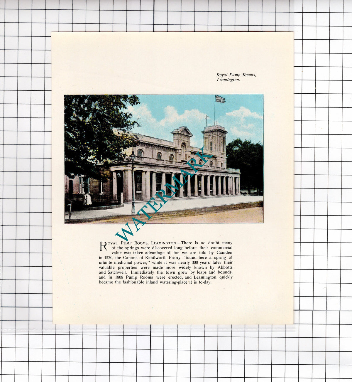 Royal Pump Rooms Leamington Warwickshire - c.1905 Print / Illustration