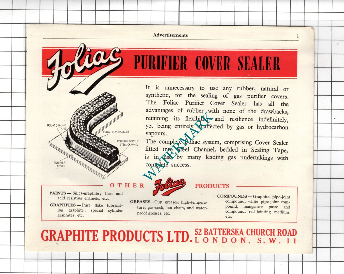 Graphite Products Ltd London / Drummond Patents  Holdings Ltd  - 1951 Advert