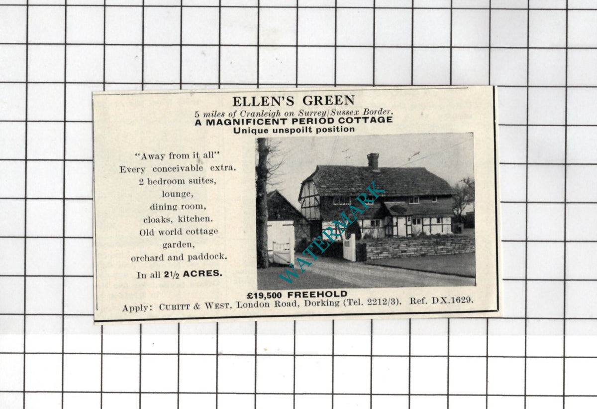 Ellen's Green Surrey - 1969 SMALL House Sale Advert