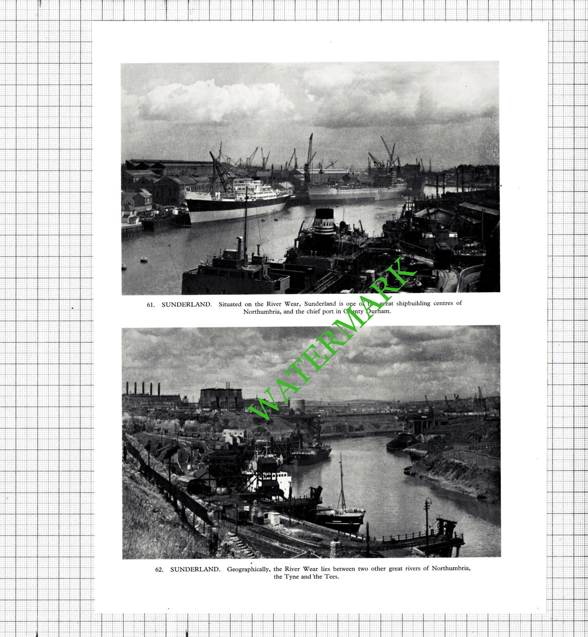 Sunderland Shipbuilding - 1958 Cutting / Print