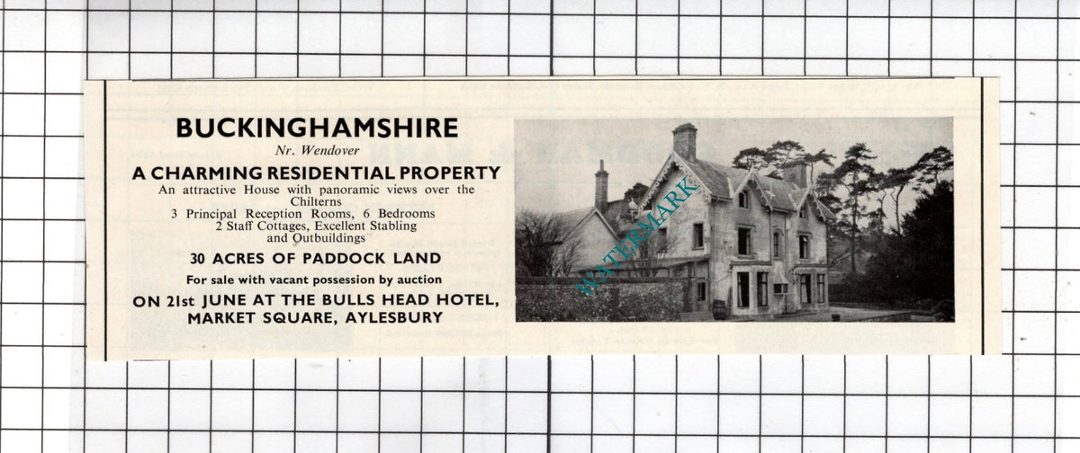 Wendover Buckinghamshire House Sale Advert - 1967