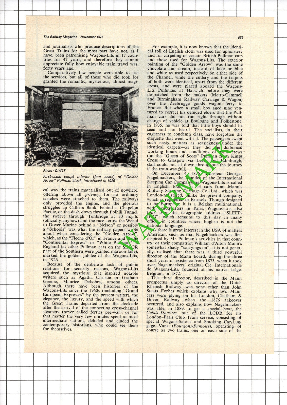 Wagons-Lits - 1976 2-Part Article