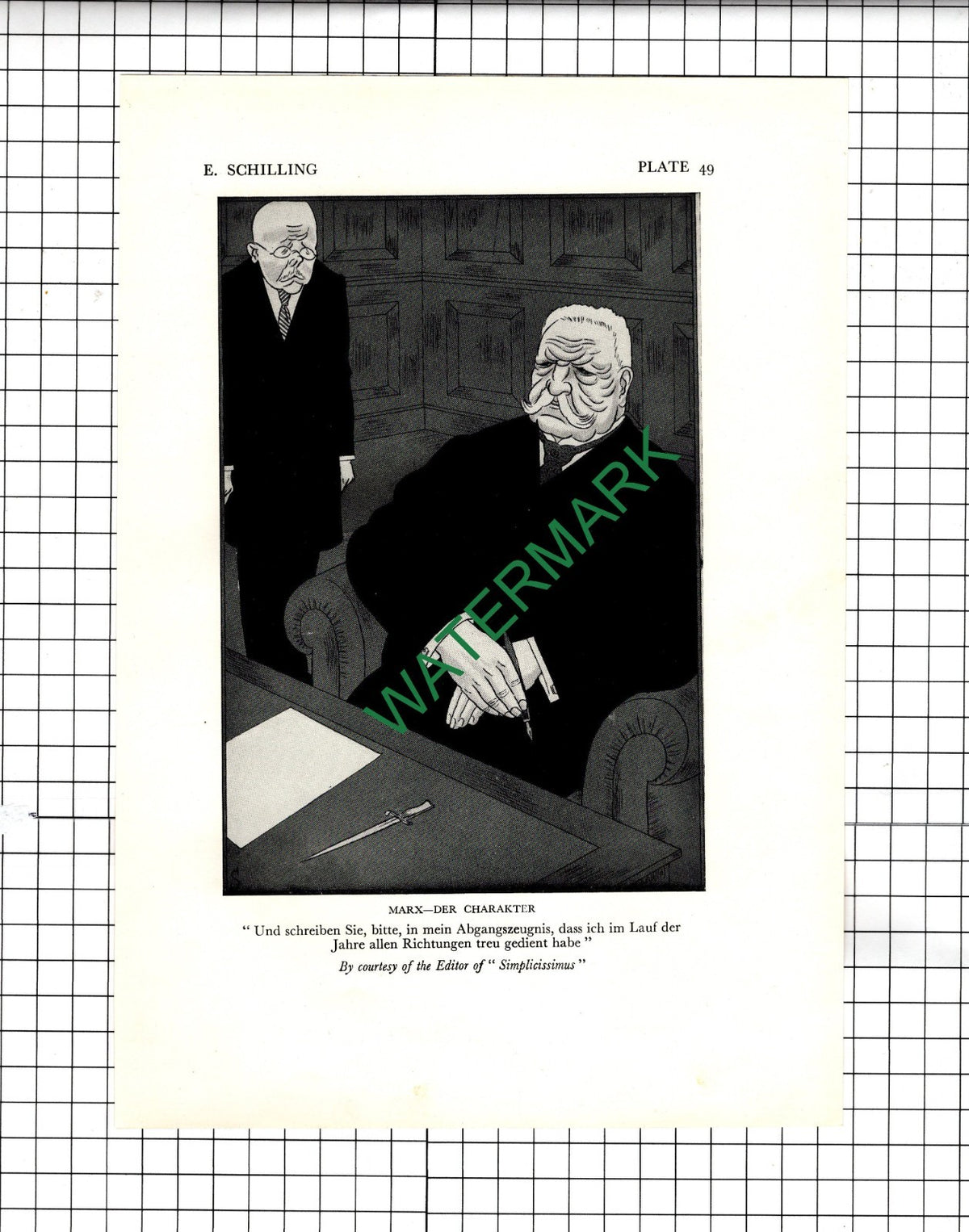 Wilhelm Marx  Paul Von Hindenburg E Schilling Caricature - 1928 Illustration
