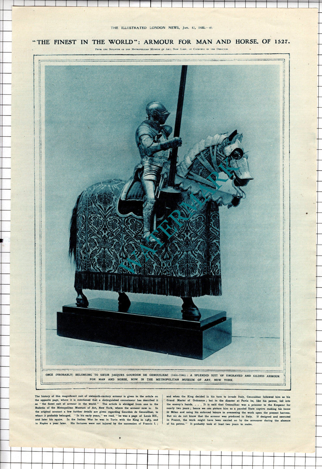 William Riggs Metropolitan Museum Of Art New York  Genouilhac - 1920 Article