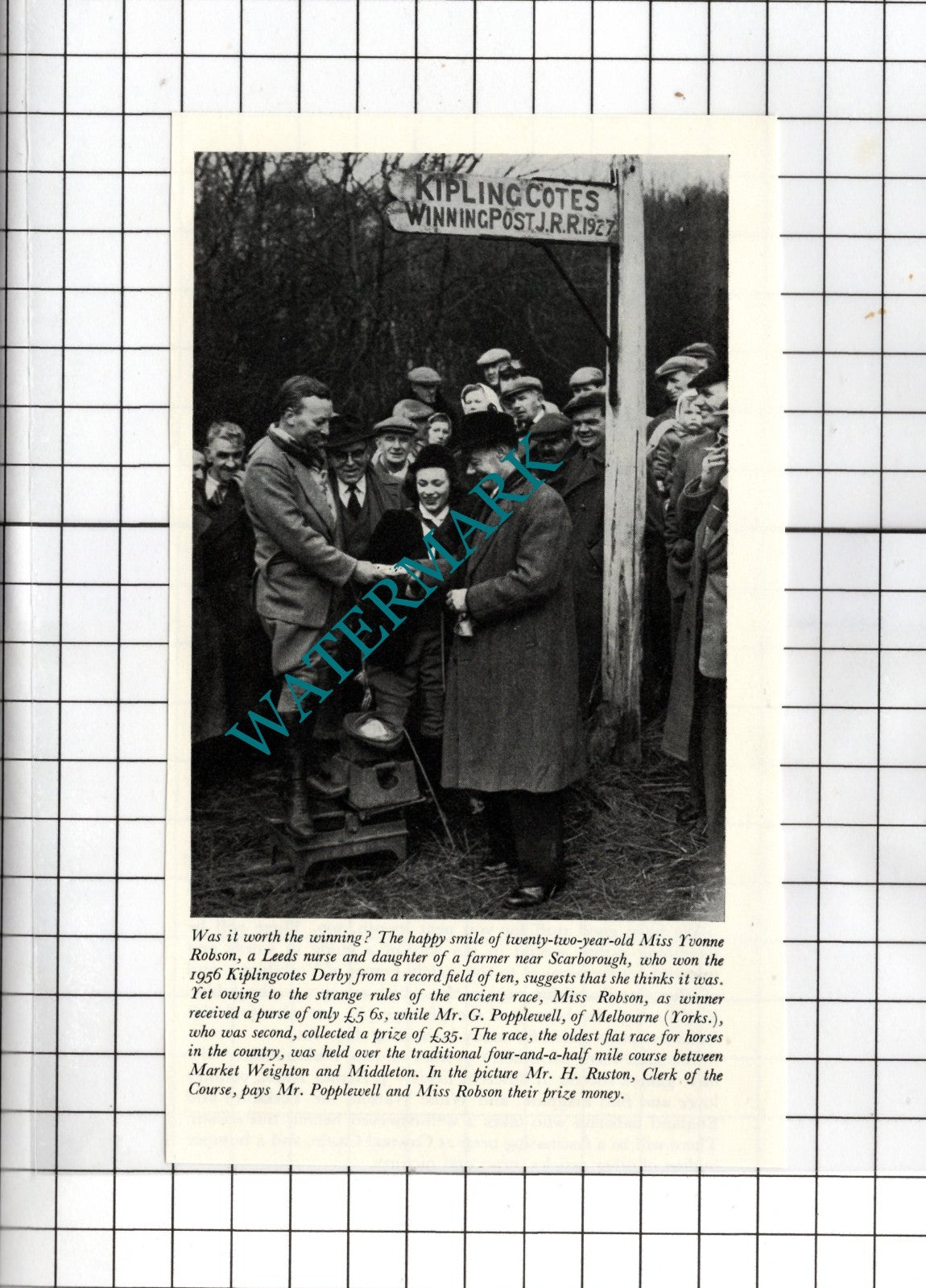 Miss Yvonne Robson Leeds Yorkshire Nurse Kiplingcotes Derby Ruston 1956 Clipping
