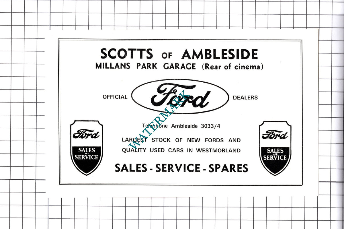 Scotts Of Ambleside Millans Park / Kelletts Jewellers Advert - c.1968 Cutting
