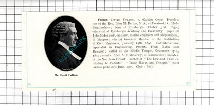 Charles Frederick Gill Ockley / Mr David Fulton Prestonkirk -  c.1905 Clipping
