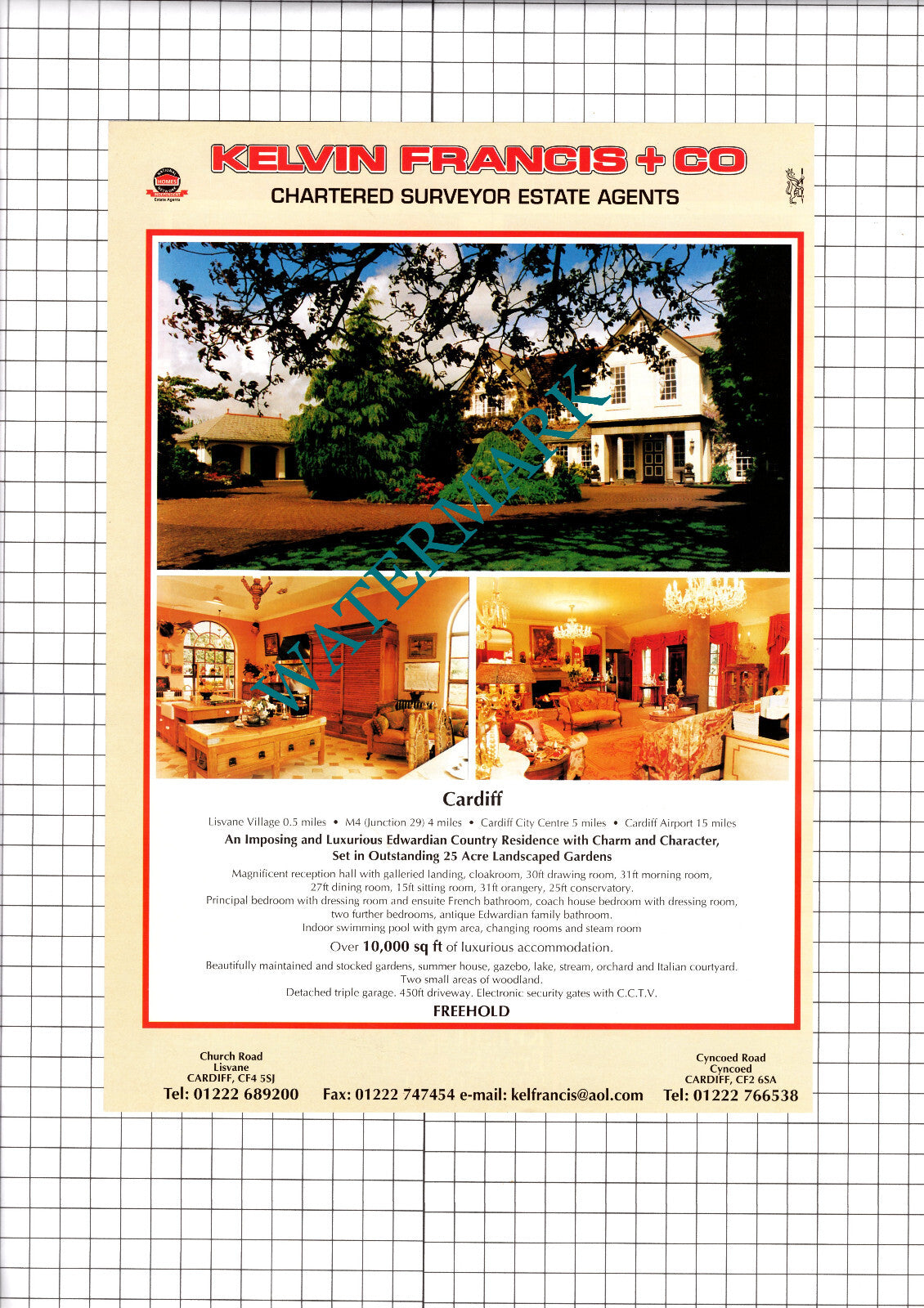 Lisvane Village Cardiff House Sale Advert - 1998 Clipping