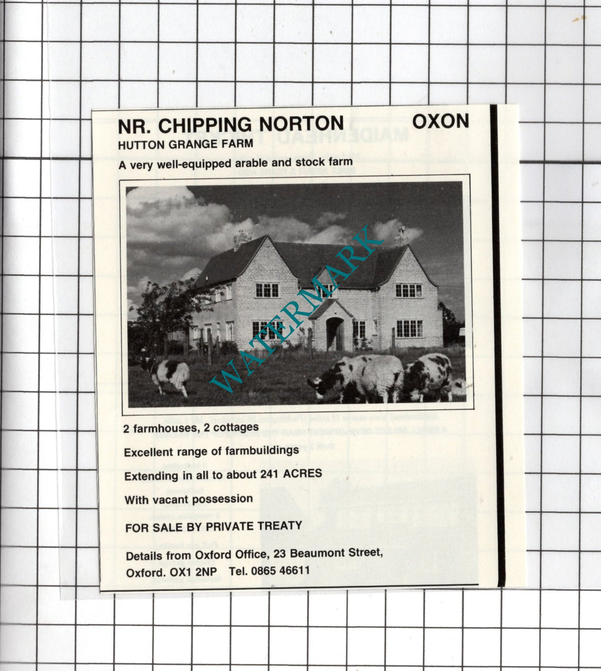 Hutton Grange Farm Chipping Norton Oxfordshire  - 1980 House Sale Advert