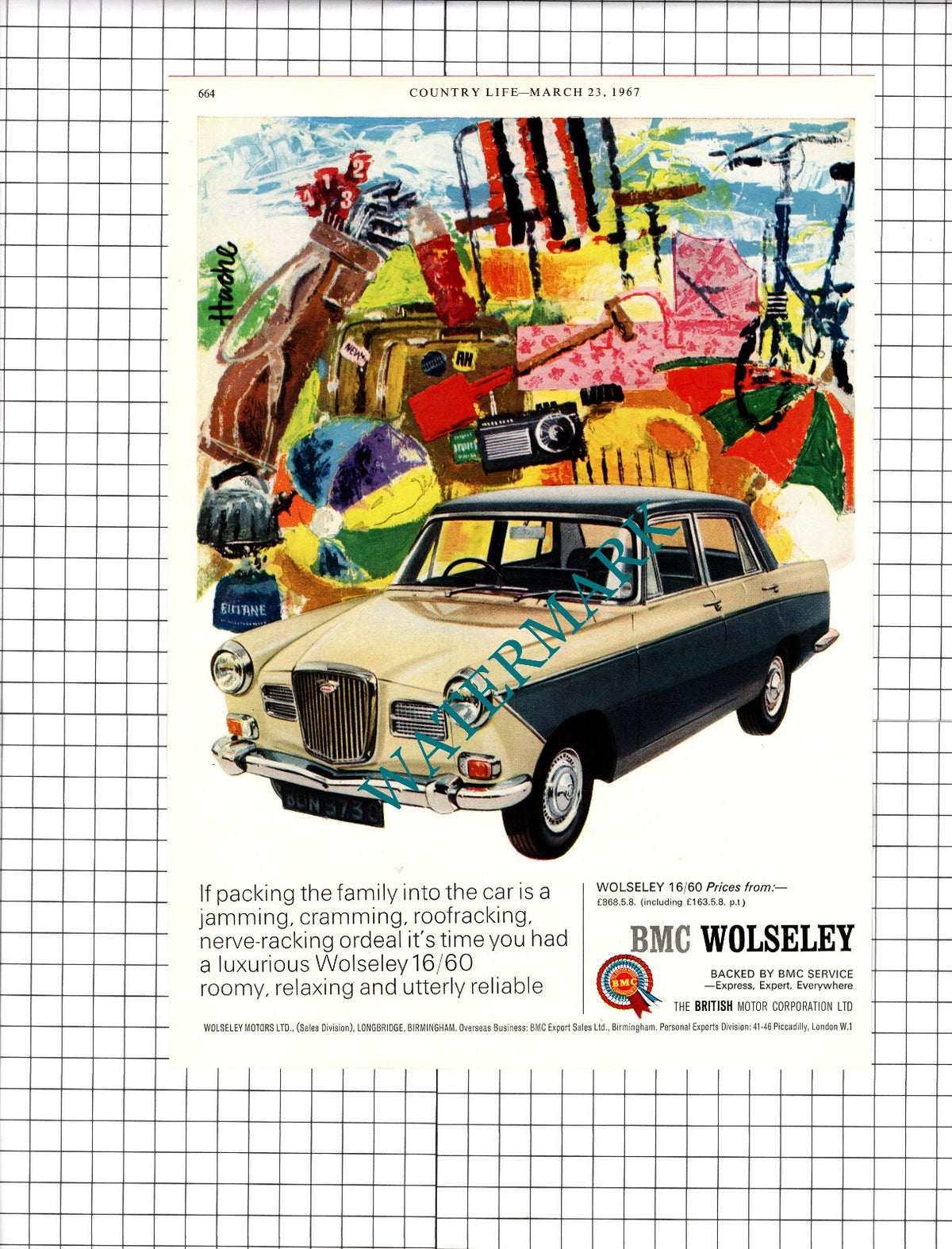 BMC Wolseley 16/60 Car  Advert -  1967 Cutting / Print