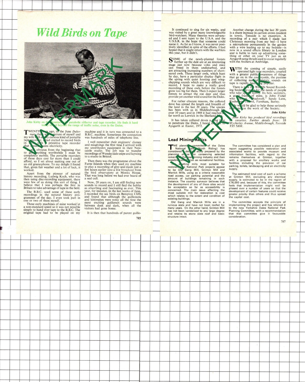 John Kirby Middlesbrough  Birds - 1974 Article