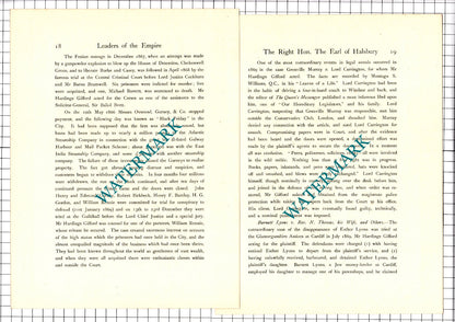 Hardinge Stanley Gifford The Earl Of Halsbury - c.1920 Article / Print