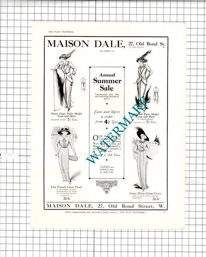 Eugenie et Cie London / Maison Dale Old Bond Street London  - c.1913 Advert