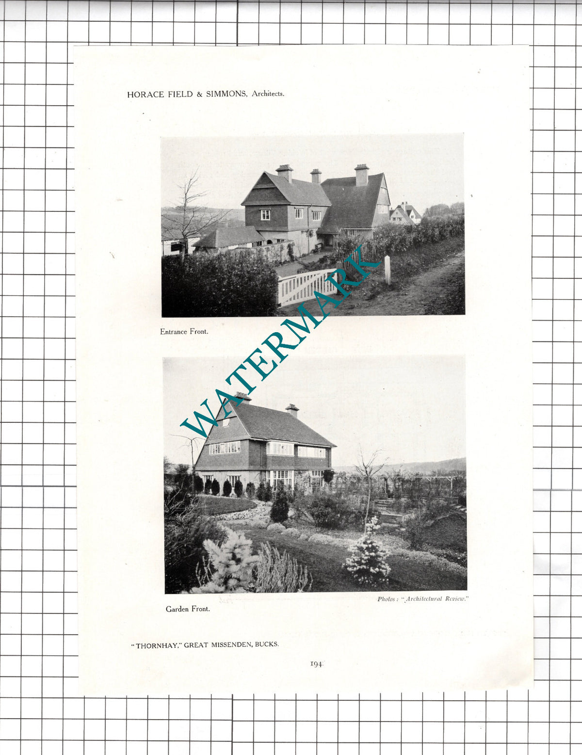 Thornhay Great Missenden Bucks Mr T G Matthews -1911 Article/Print