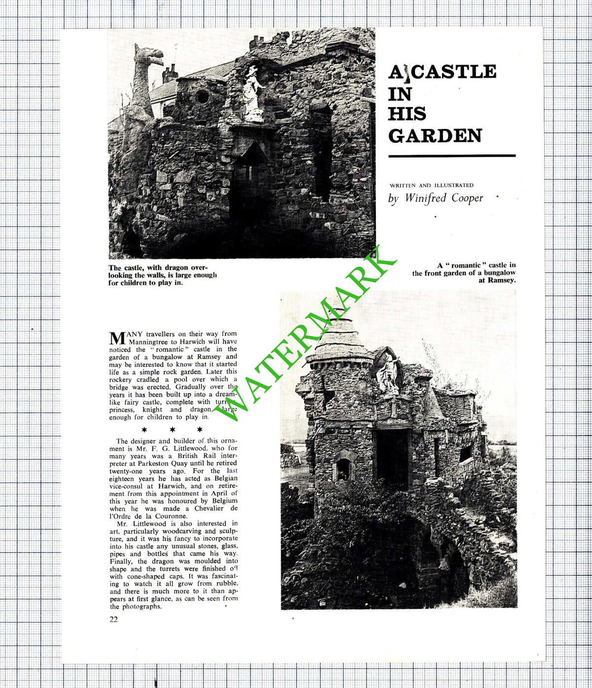 Mr F G Littlewood Ramsey Essex Castle  - 1969 Article