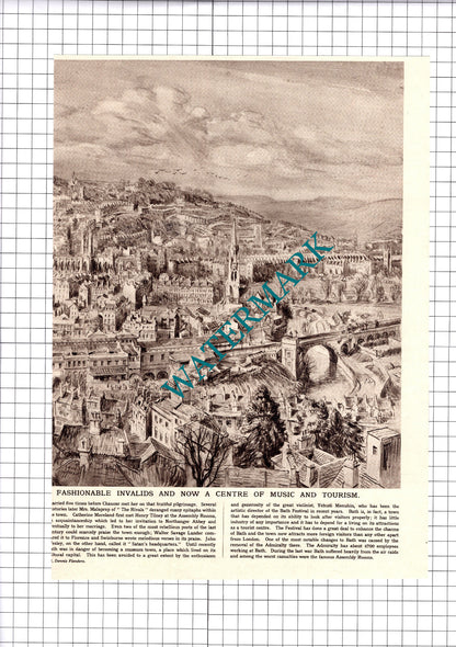 City of Bath Somerset    -  c.1953 Centrefold Pullout Print