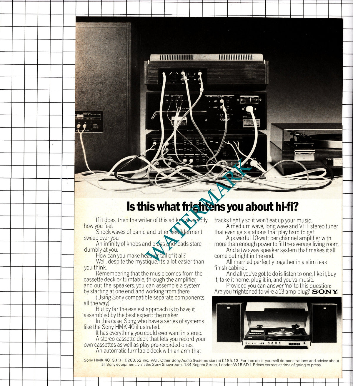 Sony Hi-Fi ADVERT  - 1976 Clipping / Print
