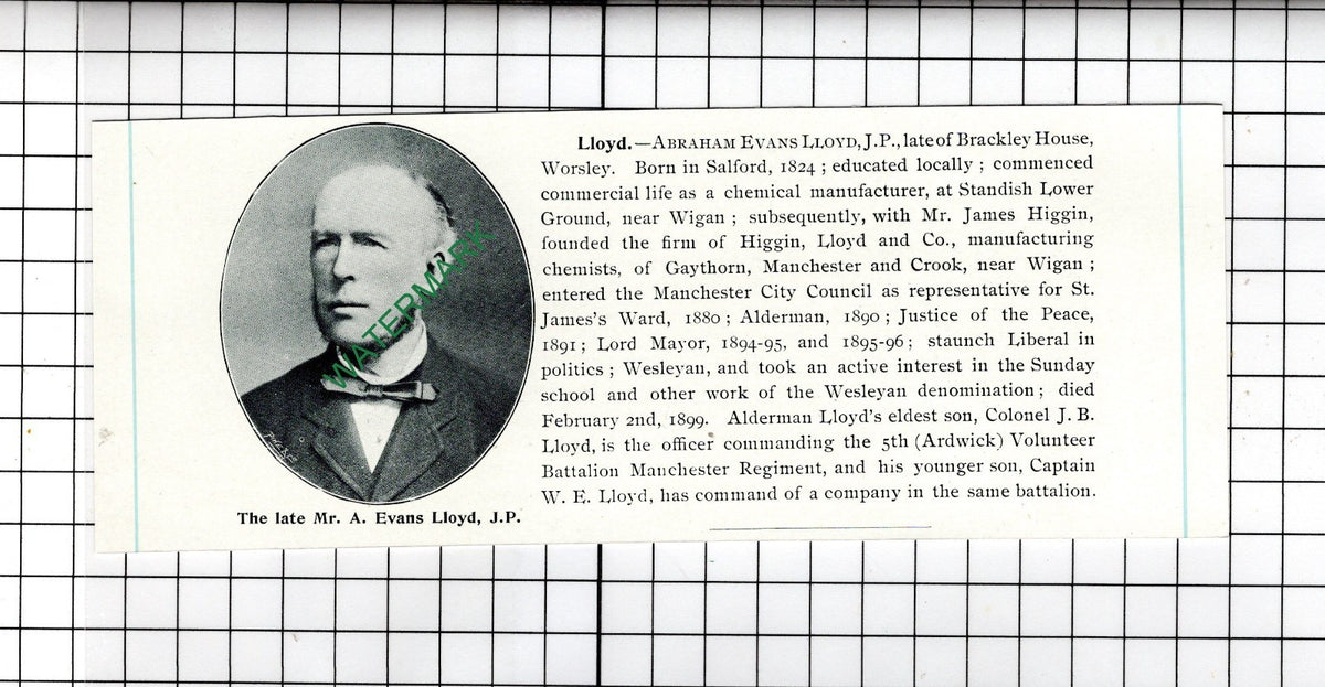 Abraham Evans Lloyd Brackley House Worsley Salford Higgin Lloyd c.1905 Clipping