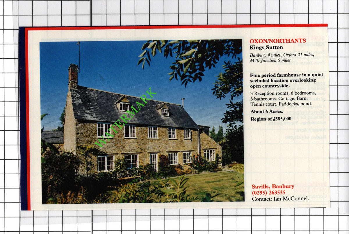 Kings Sutton Farmhouse / Aldeburgh Suffolk House Sale Advert - c.1991 Cutting