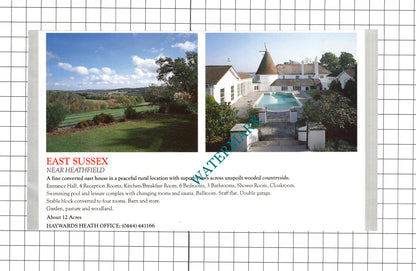 Alton Hampshire / Heathfield Sussex Oast House - c.1990 House Sale Advert