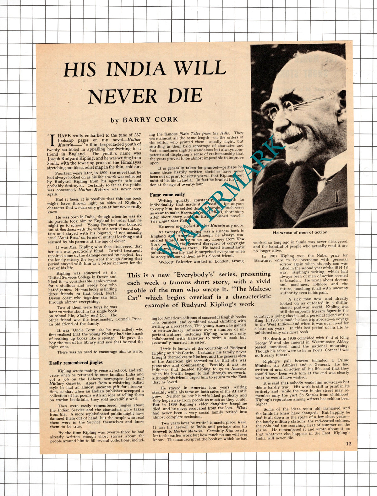 Rudyard Kipling - 1956 Article
