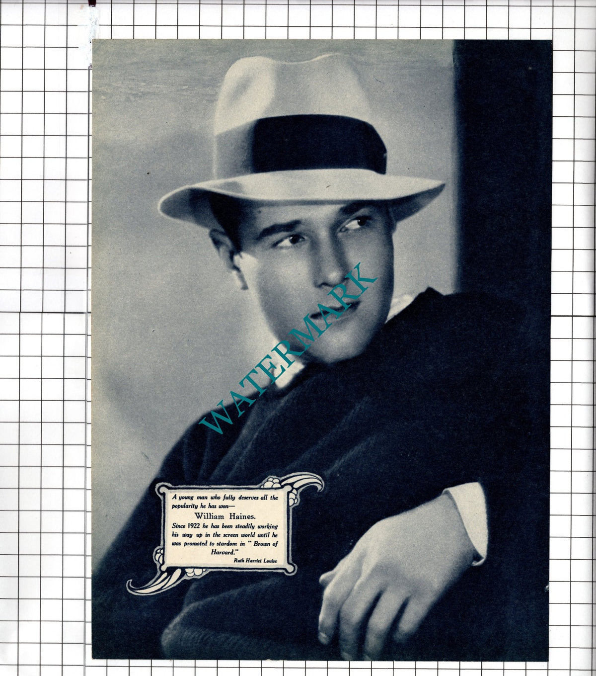 William Haines Actor  - 1929 Clipping