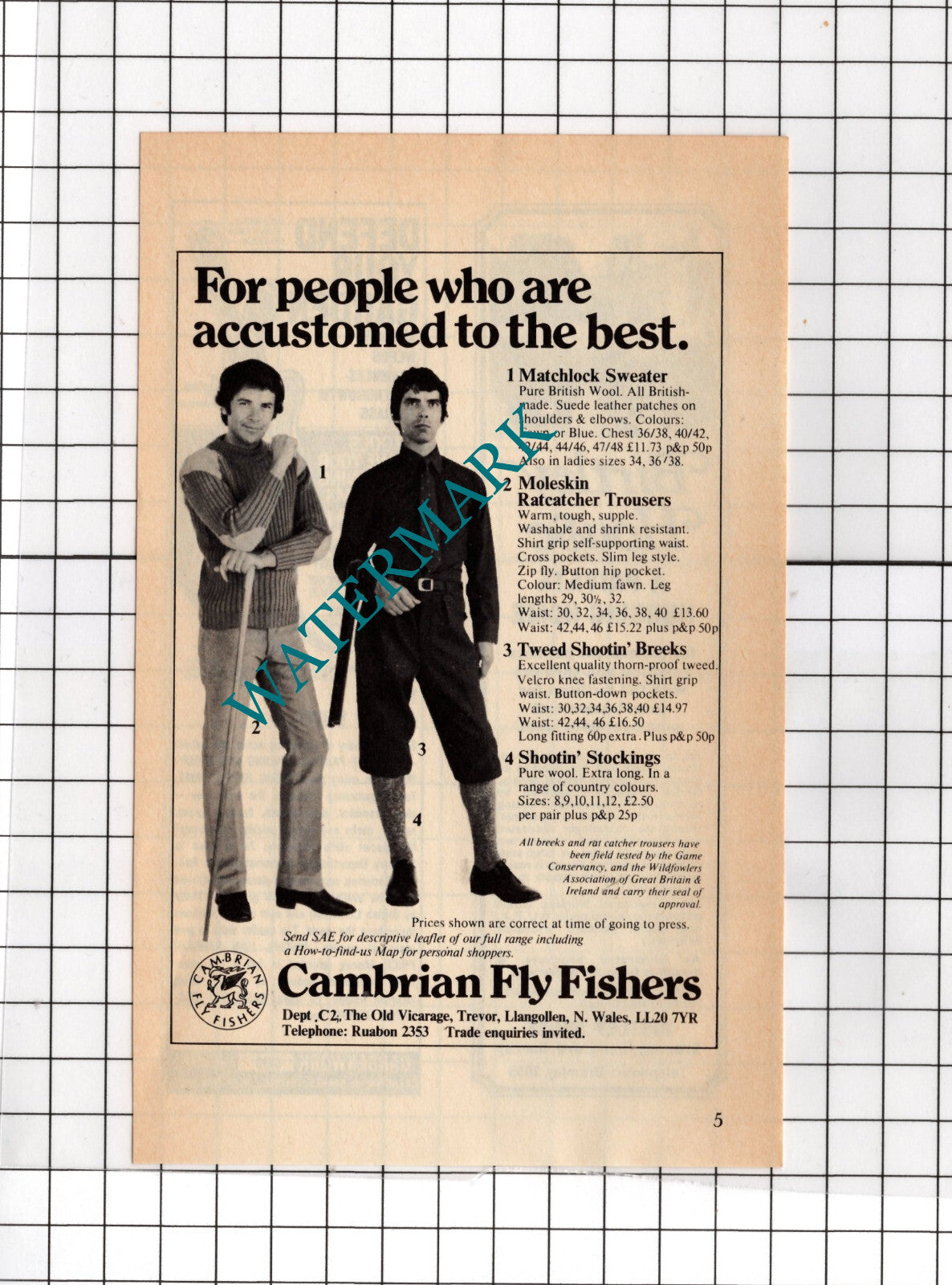 Cambrian Fly Fishers Trevor Llangollen Wales - 1976 Small Advert