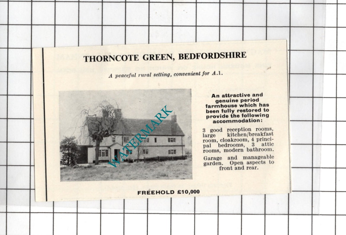 Moor Park Farnham Surrey / Thorncote Green Bedfordshire -1967 SMALL House Advert