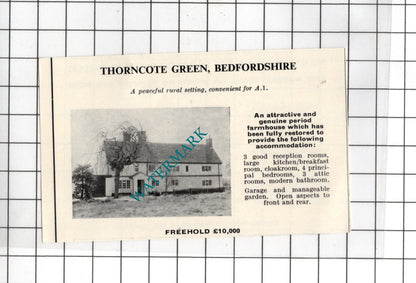 Moor Park Farnham Surrey / Thorncote Green Bedfordshire -1967 SMALL House Advert
