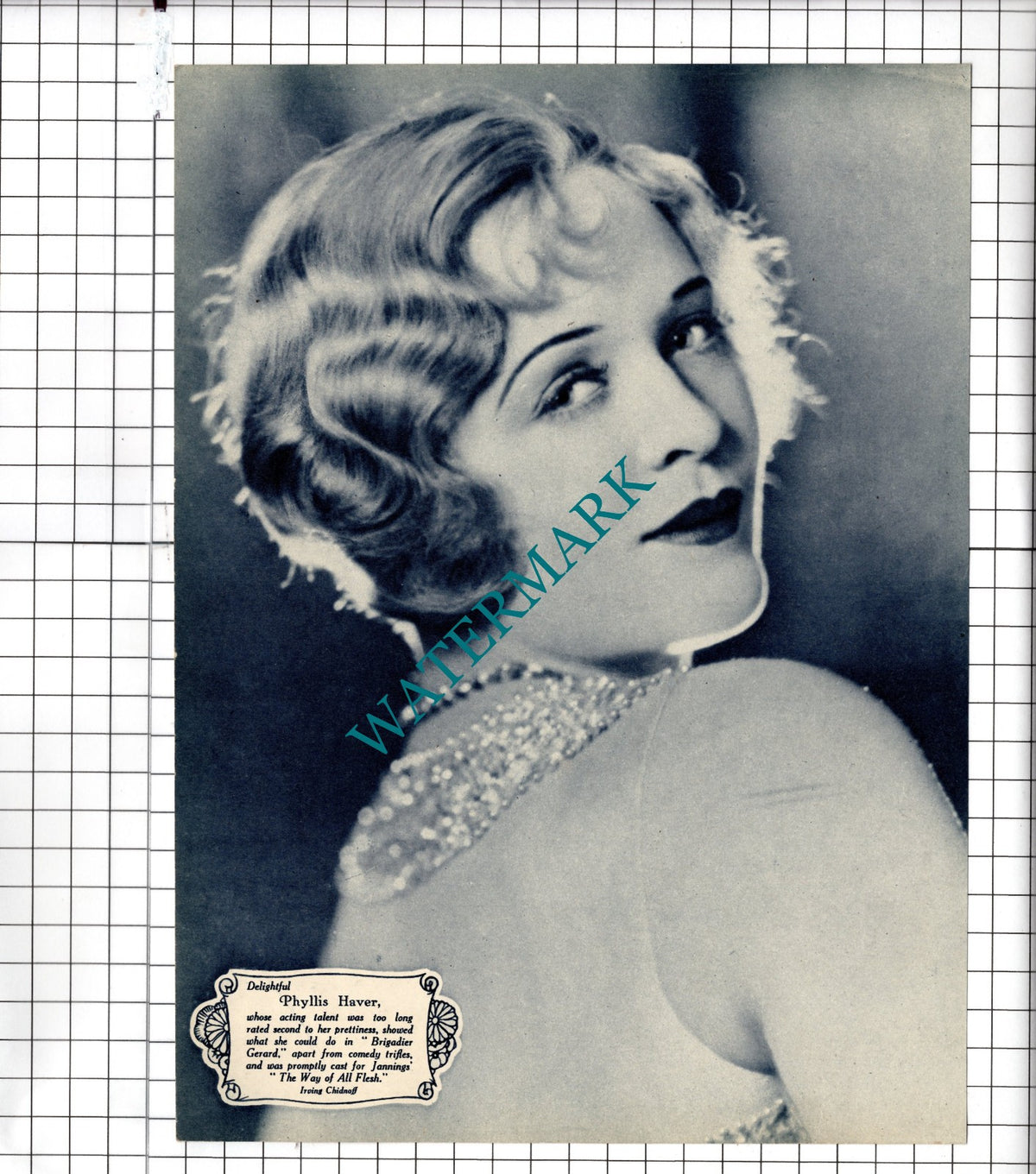 Phyllis Haver Actress / Vilma Banky - 1929 Clipping