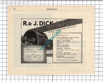 R J Dick Ltd Glasgow / Crosthwaite Furnaces  Leeds -  1951 Advert