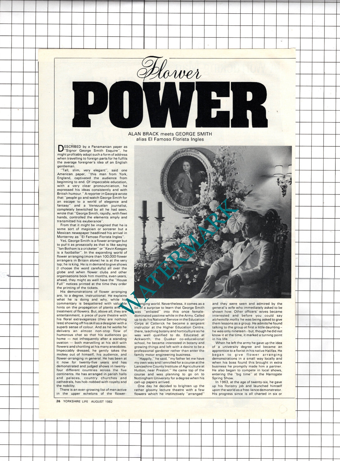 George Smith Flower Arranger Heslington York  - 1982 Article