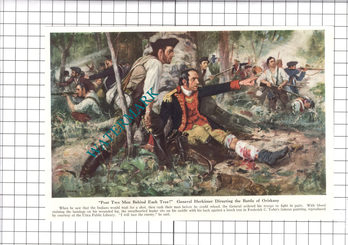 General Herkimer Battle Of Oriskany  - 1947 Clipping / Print