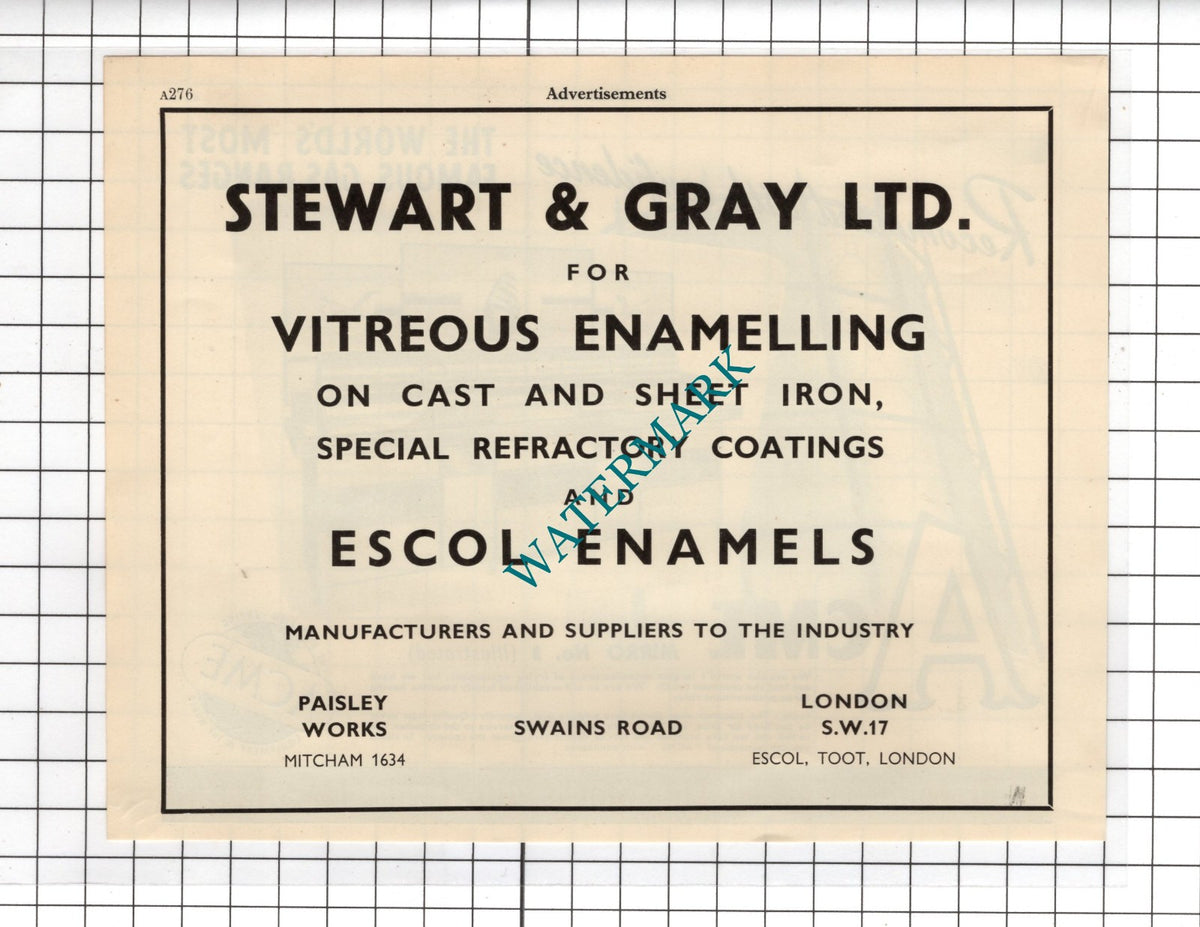 Acme Engineering Co Ltd Leeds / Stewart & Gray Ltd  Mitcham - 1951 Advert