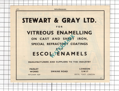 Acme Engineering Co Ltd Leeds / Stewart & Gray Ltd  Mitcham - 1951 Advert
