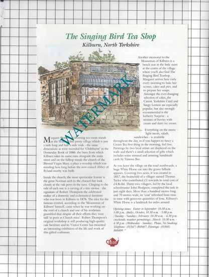 Singing Bird TeaShop Kilburn Yorkshire Wordsworth Gallery Brompton c.2000 Advert