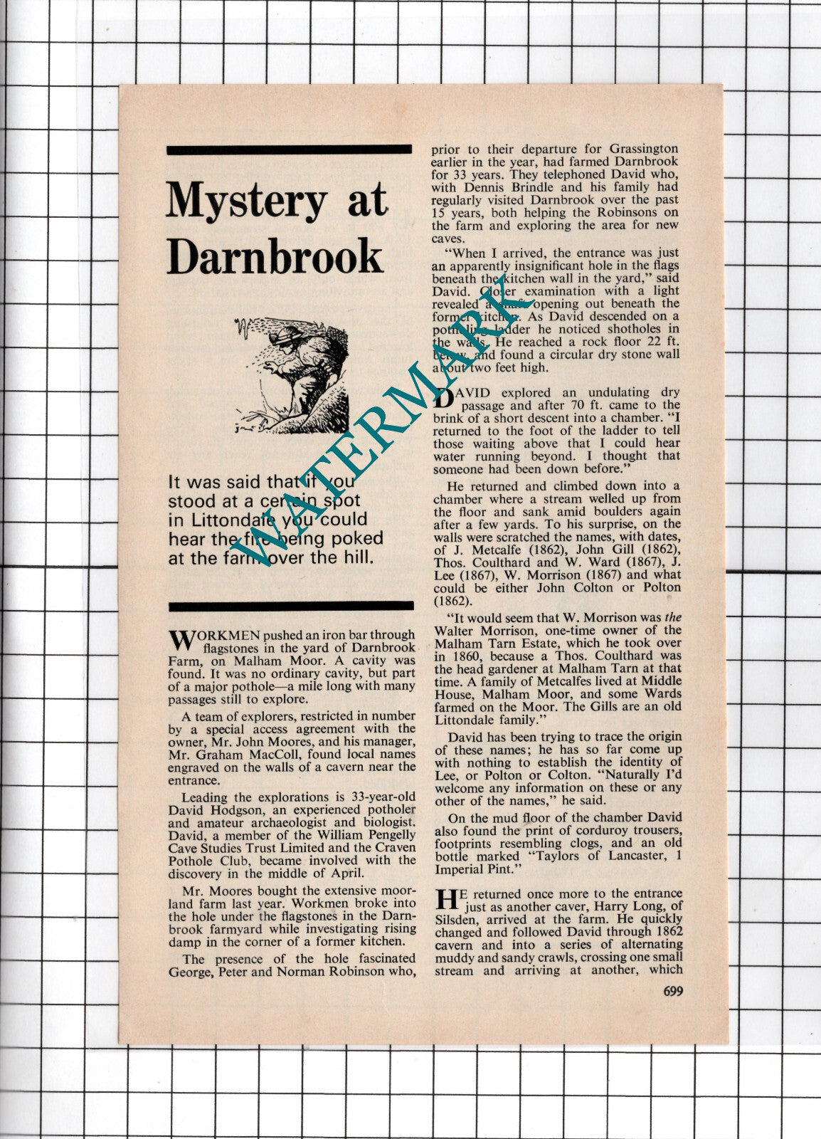 Darnbrook Farm Littondale John Moores Craven Pothole Club - 1975 Small Article