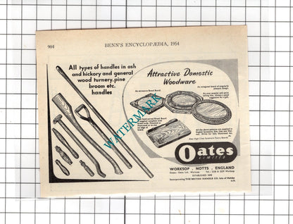 Oates Ltd Worksop Notts / B F Collingridge Ltd Feltham Middlesex  -1954 Advert