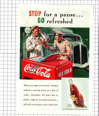 Coca Cola / Old Grand-Dad Whisky Advert -1937 Clipping / Print